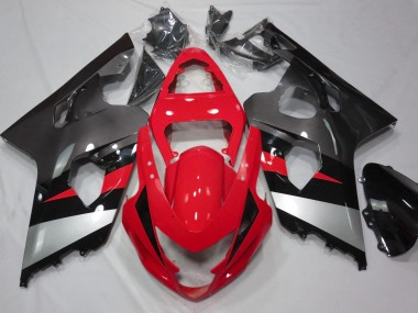 Rosso & Argento Lucido 2004-2005 Suzuki GSXR 600-750 Carene Moto