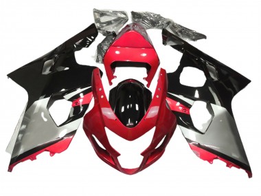 Rosso Argento & Nero 2004-2005 Suzuki GSXR 600-750 Carene Moto