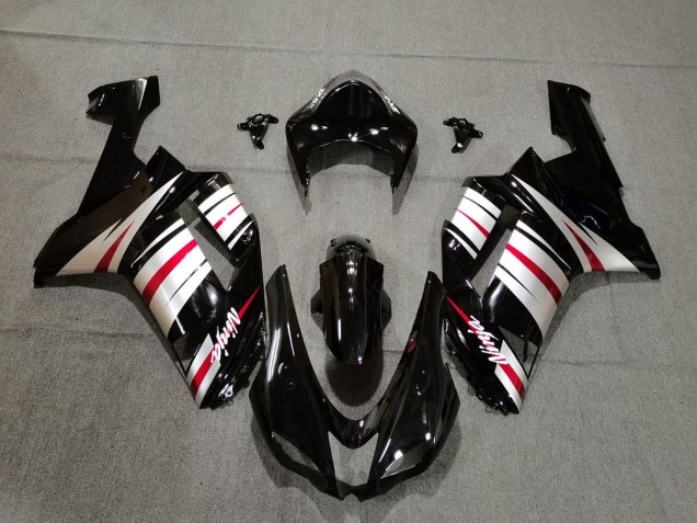 Rosso Argento & Nero 2007-2008 Kawasaki ZX6R Carene Moto Rosso Argento & Nero 2007-2008 Kawasaki ZX6R Carene Moto