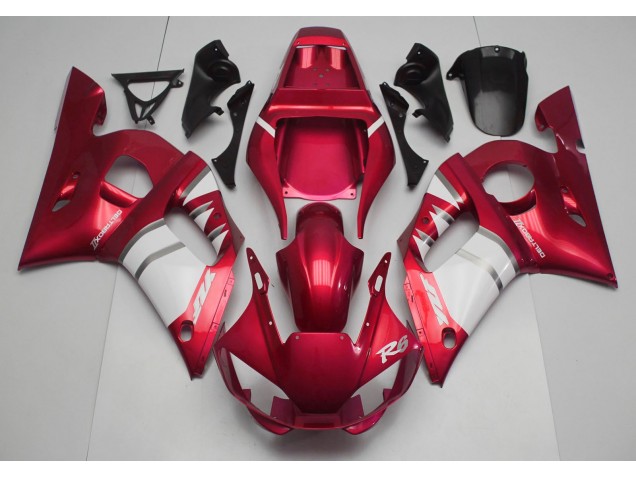Rosso Bianco 1998-2002 Yamaha R6 Carene Moto Rosso Bianco 1998-2002 Yamaha R6 Carene Moto