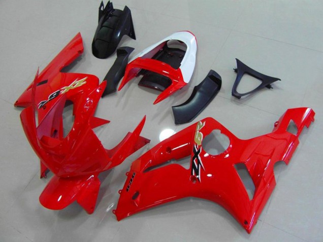 Rosso & Bianco 2003-2004 Kawasaki ZX6R Carene Moto Rosso & Bianco 2003-2004 Kawasaki ZX6R Carene Moto