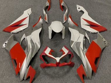 Rosso Bianco & Argento 2019-2023 Kawasaki ZX6R Carene Moto