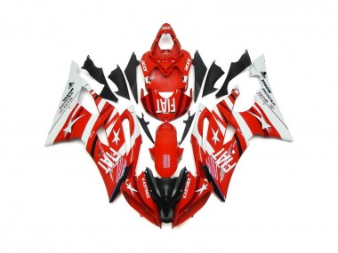 Rosso & Bianco Con Stelle 2008-2016 Yamaha R6 Carene Moto