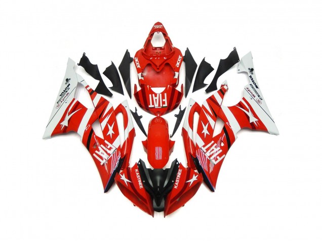 Rosso & Bianco Con Stelle 2008-2016 Yamaha R6 Carene Moto