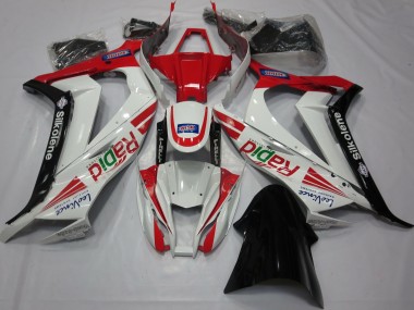 Rosso Bianco Nero 2011-2015 Kawasaki ZX10R Carene Moto