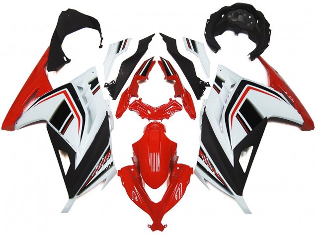 Rosso Bianco & Nero Lucido 2013-2018 Kawasaki Ninja 300 Carene Moto Rosso Bianco & Nero Lucido 2013-2018 Kawasaki Ninja 300 Carene Moto