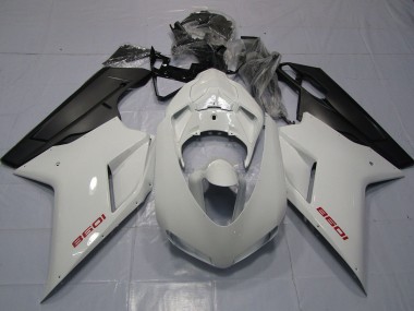 Rosso Bianco & Nero Opaco 2007-2014 Ducati 848 1098 1198 Carene Moto