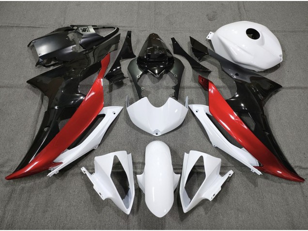 Rosso Bianco & Nero Personalizzato 2008-2016 Yamaha R6 Carene Moto Rosso Bianco & Nero Personalizzato 2008-2016 Yamaha R6 Carene Moto
