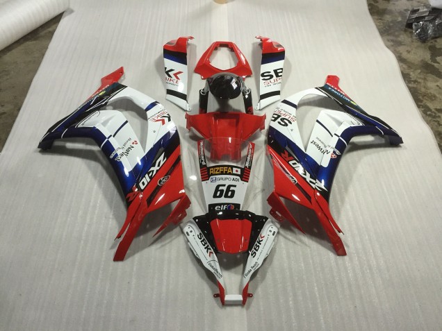 Rosso Blu & Bianco Corse 2011-2015 Kawasaki ZX10R Carene Moto