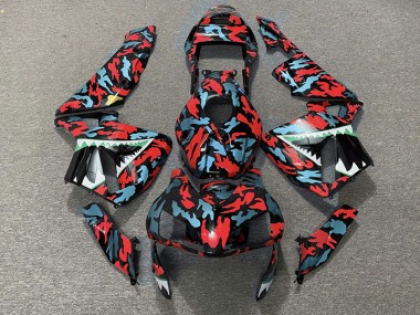 Rosso & Blu Camo 2003-2004 Honda CBR600RR Carene Moto