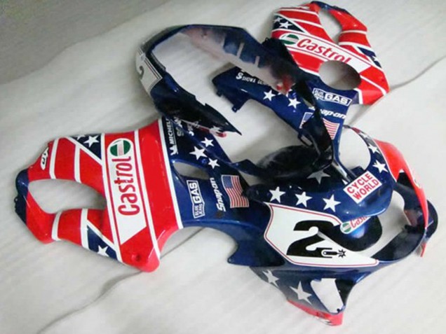 Rosso Castrol 1999-2000 Honda CBR600 F4 Carene Moto Rosso Castrol 1999-2000 Honda CBR600 F4 Carene Moto