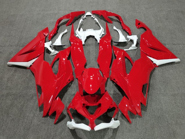 Rosso Con Bianco 2019-2023 Kawasaki ZX6R Carene Moto