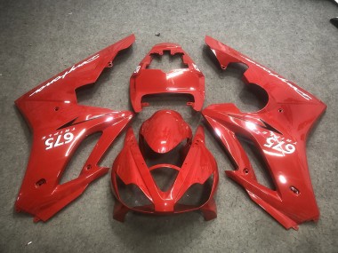 Rosso Con Decalcomanie Bianche 2006-2008 Triumph Daytona 675 Carene Moto