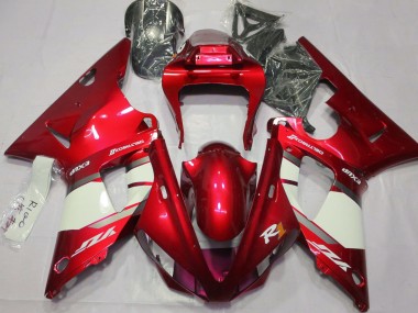 Rosso Fuoco & Bianco 2000-2001 Yamaha R1 Carene Moto