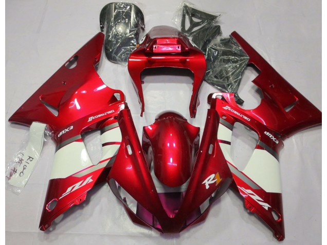 Rosso Fuoco & Bianco 2000-2001 Yamaha R1 Carene Moto Rosso Fuoco & Bianco 2000-2001 Yamaha R1 Carene Moto