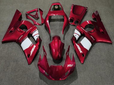 Rosso Intenso & Bianco 1998-2002 Yamaha R6 Carene Moto