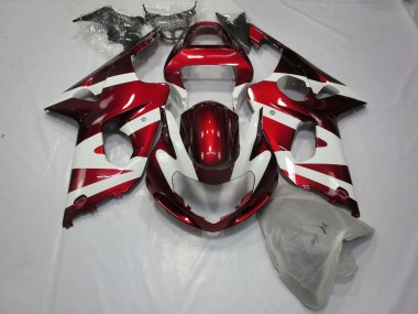 Rosso Intenso & Bianco 2000-2002 Suzuki GSXR 1000 Carene Moto