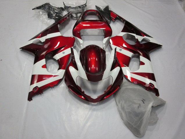 Rosso Intenso & Bianco 2000-2002 Suzuki GSXR 1000 Carene Moto Rosso Intenso & Bianco 2000-2002 Suzuki GSXR 1000 Carene Moto