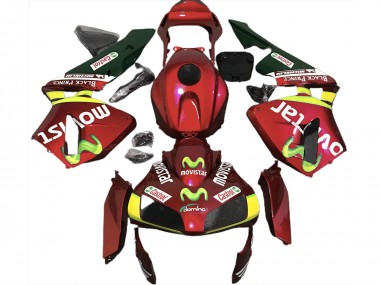 Rosso Intenso Movistar 2003-2004 Honda CBR600RR Carene Moto