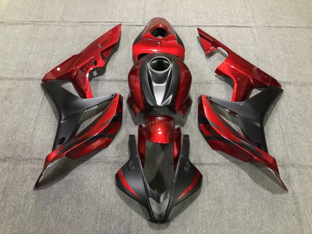 Rosso Intenso & Nero Opaco 2007-2008 Honda CBR600RR Carene Moto Rosso Intenso & Nero Opaco 2007-2008 Honda CBR600RR Carene Moto