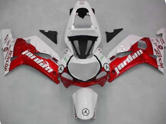 Rosso Jordan 2001-2003 Suzuki GSXR 600-750 Carene Moto Rosso Jordan 2001-2003 Suzuki GSXR 600-750 Carene Moto