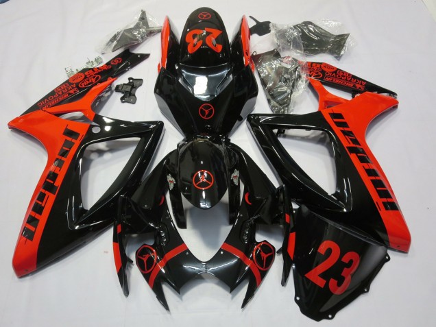 Rosso Jordan 2006-2007 Suzuki GSXR 600-750 Carene Moto
