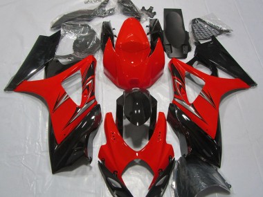 Rosso Lava & Nero 2007-2008 Suzuki GSXR 1000 Carene Moto