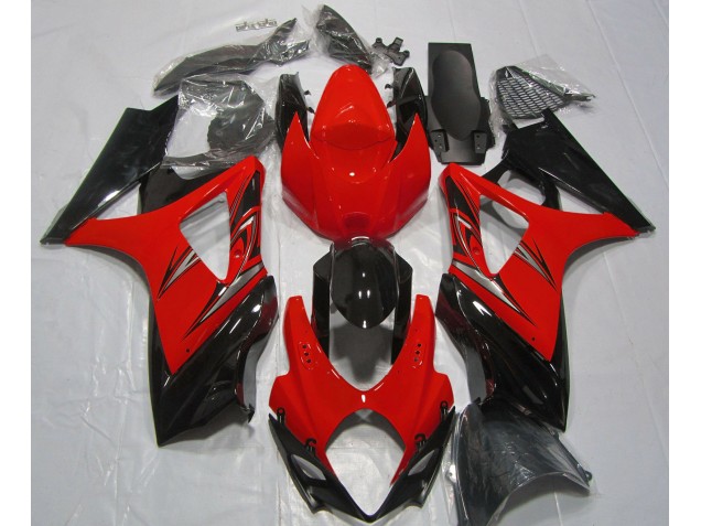 Rosso Lava & Nero 2007-2008 Suzuki GSXR 1000 Carene Moto Rosso Lava & Nero 2007-2008 Suzuki GSXR 1000 Carene Moto