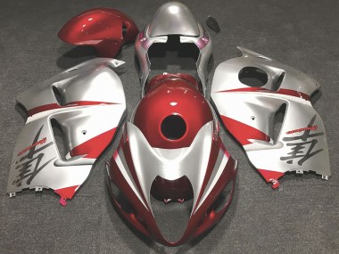 Rosso Lucido & Argento 1997-2007 Suzuki GSXR 1300 Carene Moto