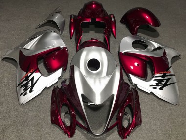 Rosso Lucido & Argento 2008-2020 Suzuki GSXR 1300 Carene Moto