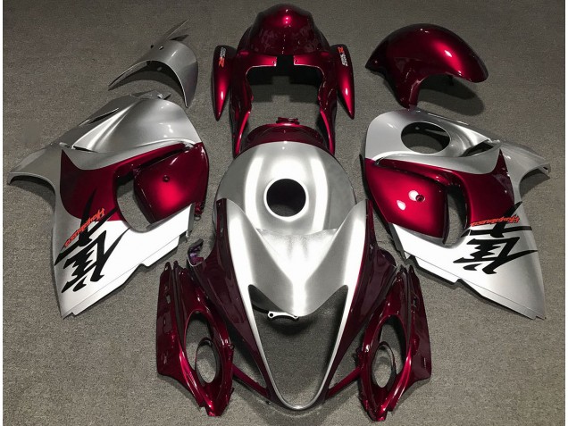 Rosso Lucido & Argento 2008-2020 Suzuki GSXR 1300 Carene Moto Rosso Lucido & Argento 2008-2020 Suzuki GSXR 1300 Carene Moto