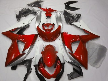 Rosso Lucido & Bianco 2009-2016 Suzuki GSXR 1000 Carene Moto