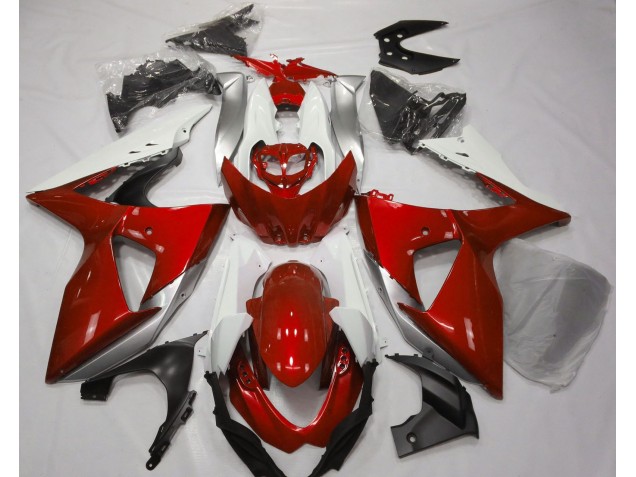 Rosso Lucido & Bianco 2009-2016 Suzuki GSXR 1000 Carene Moto Rosso Lucido & Bianco 2009-2016 Suzuki GSXR 1000 Carene Moto
