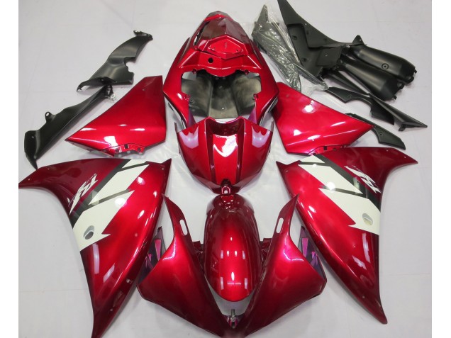 Rosso Lucido & Bianco 2012-2014 Yamaha R1 Carene Moto Rosso Lucido & Bianco 2012-2014 Yamaha R1 Carene Moto
