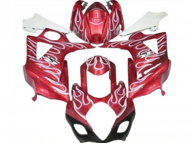 Rosso Lucido & Bianco Fiamma 2007-2008 Suzuki GSXR 1000 Carene Moto
