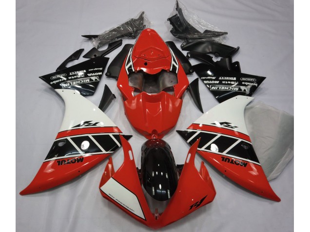 Rosso Lucido Bianco & Nero 2012-2014 Yamaha R1 Carene Moto Rosso Lucido Bianco & Nero 2012-2014 Yamaha R1 Carene Moto
