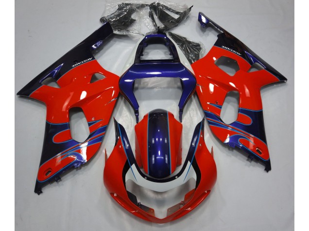 Rosso Lucido & Blu 2001-2003 Suzuki GSXR 600-750 Carene Moto Rosso Lucido & Blu 2001-2003 Suzuki GSXR 600-750 Carene Moto