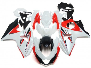Rosso Lucido Con Stile Personalizzato Bianco & Nero 2009-2016 Suzuki GSXR 1000 Carene Moto