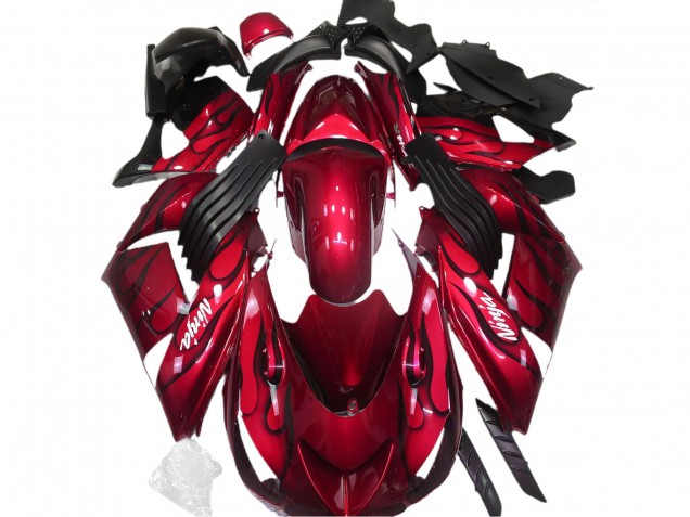 Rosso Lucido & Fiamma 2006-2011 Kawasaki ZX14R Carene Moto Rosso Lucido & Fiamma 2006-2011 Kawasaki ZX14R Carene Moto