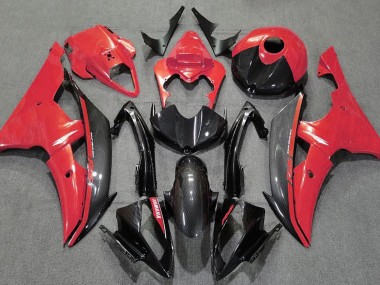 Rosso Lucido & Fibra Di Carbonio 2008-2016 Yamaha R6 Carene Moto