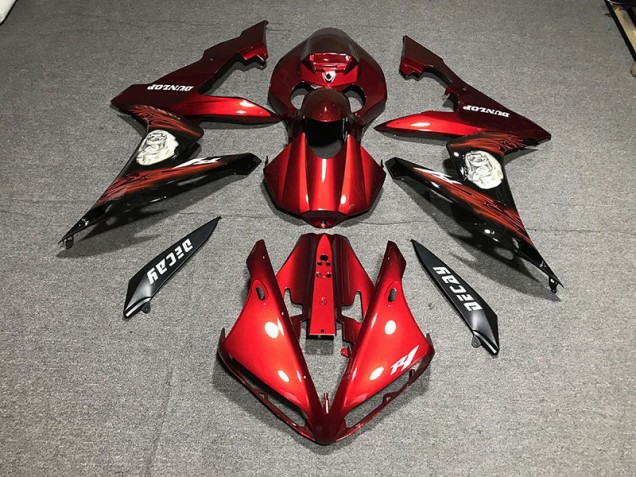 Rosso Lucido & Loghi 2004-2006 Yamaha R1 Carene Moto Rosso Lucido & Loghi 2004-2006 Yamaha R1 Carene Moto