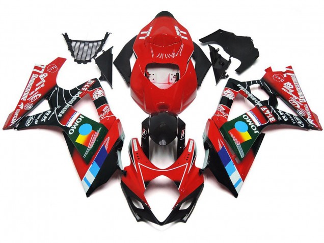 Rosso Lucido Multicolore 2007-2008 Suzuki GSXR 1000 Carene Moto Rosso Lucido Multicolore 2007-2008 Suzuki GSXR 1000 Carene Moto