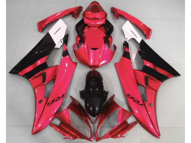 Rosso Lucido & Nero 2006-2007 Yamaha R6 Carene Moto Rosso Lucido & Nero 2006-2007 Yamaha R6 Carene Moto