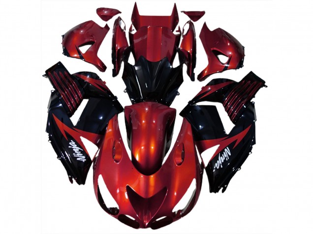 Rosso Lucido & Nero 2006-2011 Kawasaki ZX14R Carene Moto Rosso Lucido & Nero 2006-2011 Kawasaki ZX14R Carene Moto