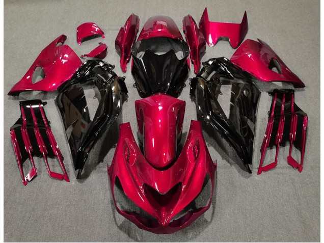 Rosso Lucido & Nero 2012-2021 Kawasaki ZX14R Carene Moto Rosso Lucido & Nero 2012-2021 Kawasaki ZX14R Carene Moto