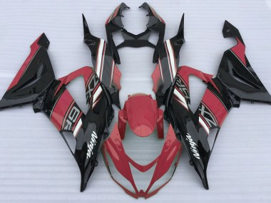 Rosso Lucido & Nero 2013-2018 Kawasaki ZX6R Carene Moto