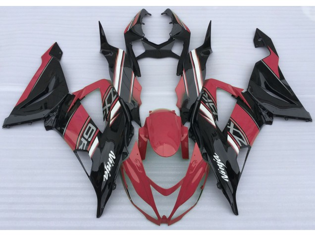 Rosso Lucido & Nero 2013-2018 Kawasaki ZX6R Carene Moto
