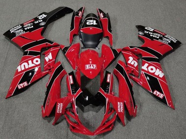 Rosso Lucido & Nero Motul 2011-2024 Suzuki GSXR 600-750 Carene Moto