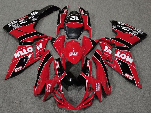 Rosso Lucido & Nero Motul 2011-2024 Suzuki GSXR 600-750 Carene Moto Rosso Lucido & Nero Motul 2011-2024 Suzuki GSXR 600-750 Carene Moto