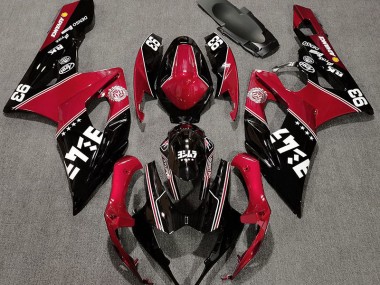 Rosso Lucido & Nero Personalizzato 2005-2006 Suzuki GSXR 1000 Carene Moto